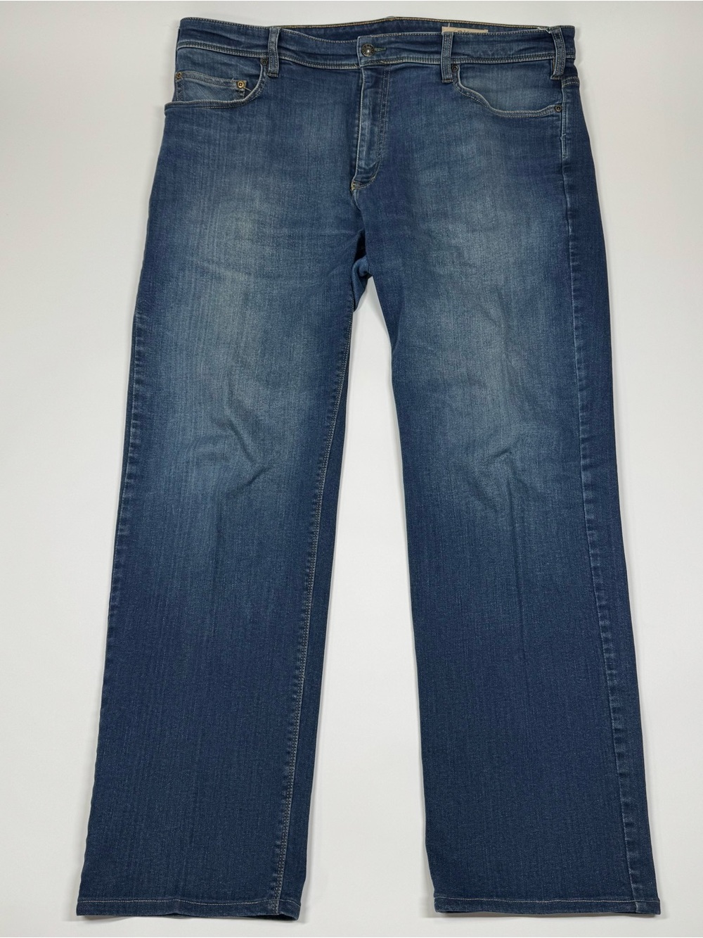 Orvis Jeans Mens 40x32 Blue Denim Straight Leg Stretch Five Pocket Casual
